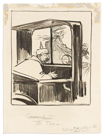 (WORLD WAR ONE.) Louis Raemaekers. Pair of original anti-German pieces by the noted cartoonist.